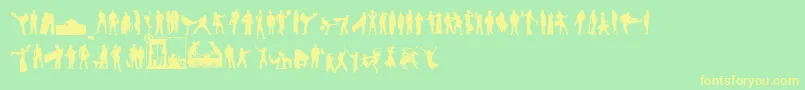 HumanSilhouettesFreeEight Font – Yellow Fonts on Green Background