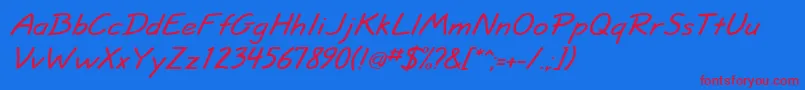 InformaSsiBoldItalic Font – Red Fonts on Blue Background