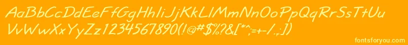 InformaSsiBoldItalic Font – Yellow Fonts on Orange Background