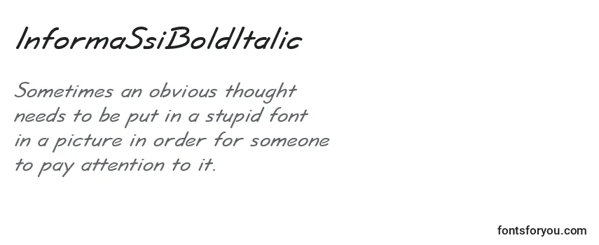 Review of the InformaSsiBoldItalic Font
