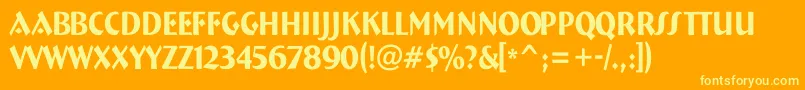 ABremennr Font – Yellow Fonts on Orange Background