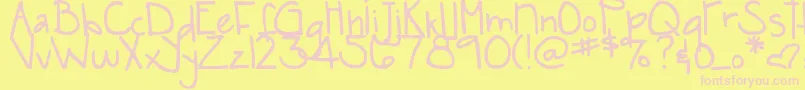 DjbSnarkyBess Font – Pink Fonts on Yellow Background