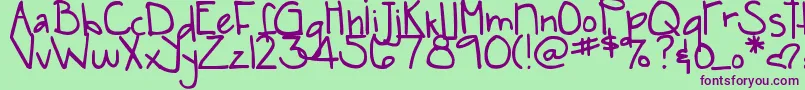 DjbSnarkyBess Font – Purple Fonts on Green Background