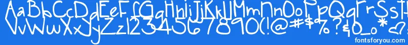 DjbSnarkyBess Font – White Fonts on Blue Background