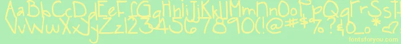 DjbSnarkyBess Font – Yellow Fonts on Green Background