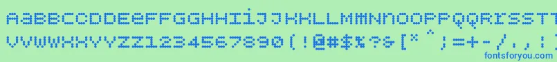 Bpdotsunicasebold Font – Blue Fonts on Green Background