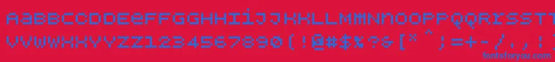 フォントBpdotsunicasebold – 赤い背景に青い文字