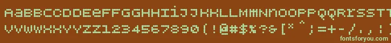 Шрифт Bpdotsunicasebold – зелёные шрифты на коричневом фоне