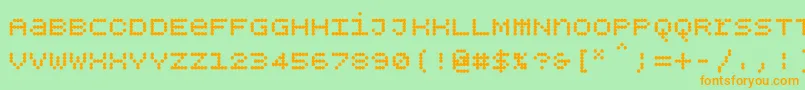 Bpdotsunicasebold Font – Orange Fonts on Green Background