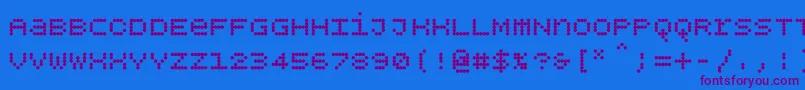 Bpdotsunicasebold Font – Purple Fonts on Blue Background
