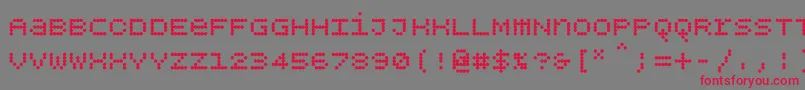 Bpdotsunicasebold Font – Red Fonts on Gray Background
