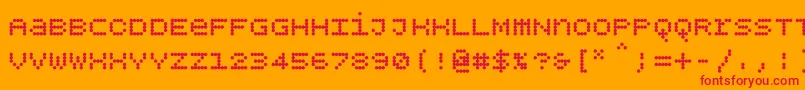 Шрифт Bpdotsunicasebold – красные шрифты на оранжевом фоне