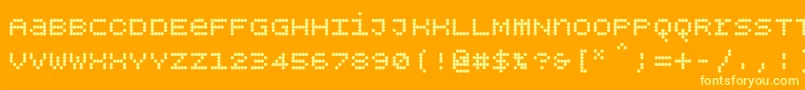 Bpdotsunicasebold Font – Yellow Fonts on Orange Background
