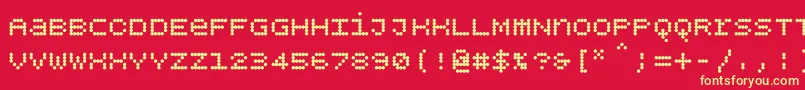 Bpdotsunicasebold Font – Yellow Fonts on Red Background