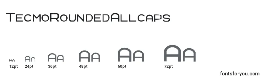 TecmoRoundedAllcaps Font Sizes
