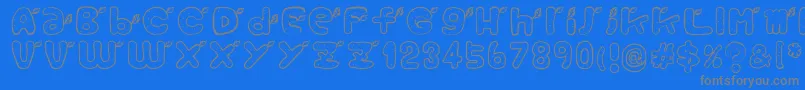 フォントReaf – 青い背景に灰色の文字