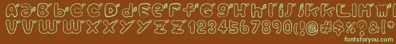 Reaf Font – Green Fonts on Brown Background