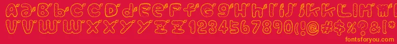 Reaf Font – Orange Fonts on Red Background