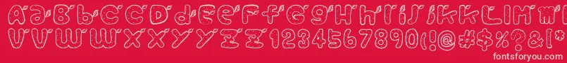 Reaf Font – Pink Fonts on Red Background