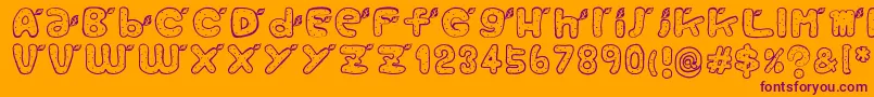 Weitere Informationen zur Reaf-Schriftart Reaf-Schriftart – Violette Schriften auf orangefarbenem Hintergrund