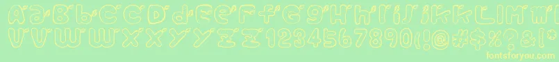 Reaf-fontti – keltaiset fontit vihreällä taustalla