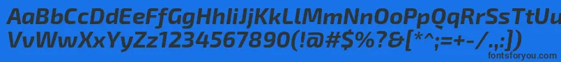 Exo2Bolditalic Font – Black Fonts on Blue Background