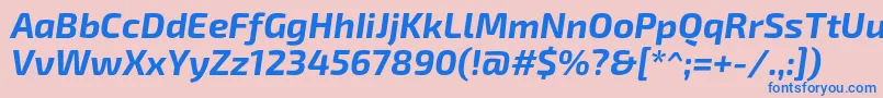フォントExo2Bolditalic – ピンクの背景に青い文字