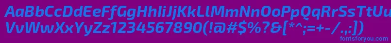 Exo2Bolditalic Font – Blue Fonts on Purple Background