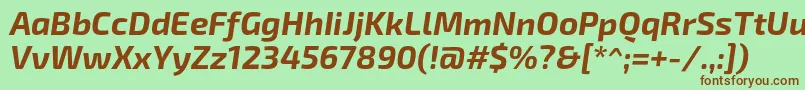 Exo2Bolditalic Font – Brown Fonts on Green Background