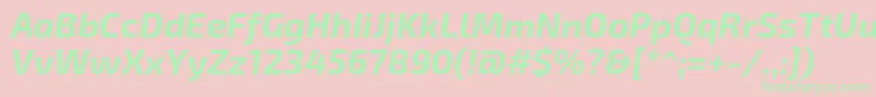 Exo2Bolditalic Font – Green Fonts on Pink Background