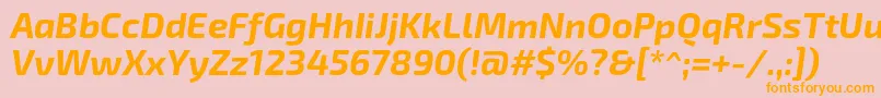 Exo2Bolditalic Font – Orange Fonts on Pink Background