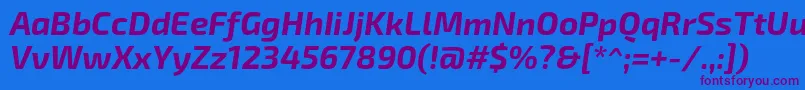 Exo2Bolditalic Font – Purple Fonts on Blue Background