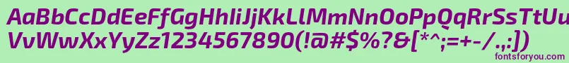 Exo2Bolditalic Font – Purple Fonts on Green Background