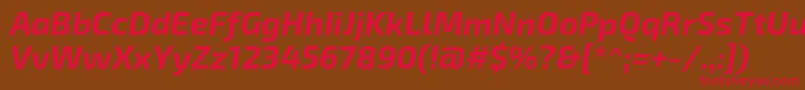 Exo2Bolditalic Font – Red Fonts on Brown Background