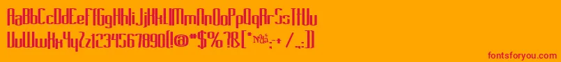 Longcoolgrandma Font – Red Fonts on Orange Background