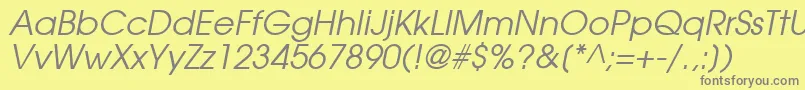 AgavalancheOblique Font – Gray Fonts on Yellow Background