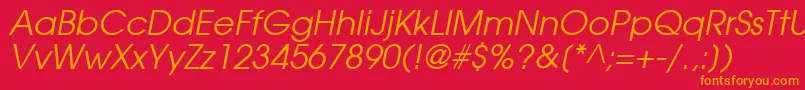 AgavalancheOblique Font – Orange Fonts on Red Background