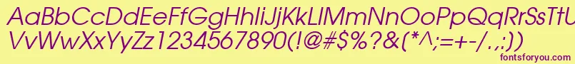 AgavalancheOblique Font – Purple Fonts on Yellow Background