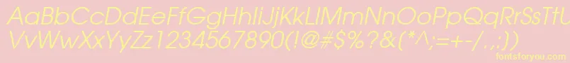 AgavalancheOblique Font – Yellow Fonts on Pink Background