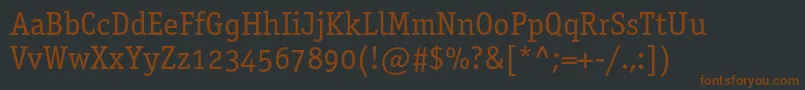 Шрифт Officinaserifbookosc – коричневые шрифты на чёрном фоне