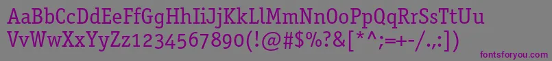 Шрифт Officinaserifbookosc – фиолетовые шрифты на сером фоне
