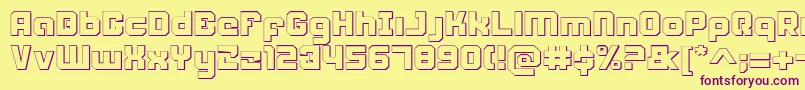 WeaponeerShadow Font – Purple Fonts on Yellow Background