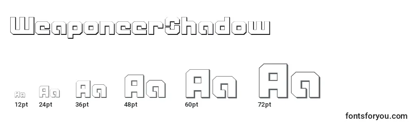 WeaponeerShadow Font Sizes
