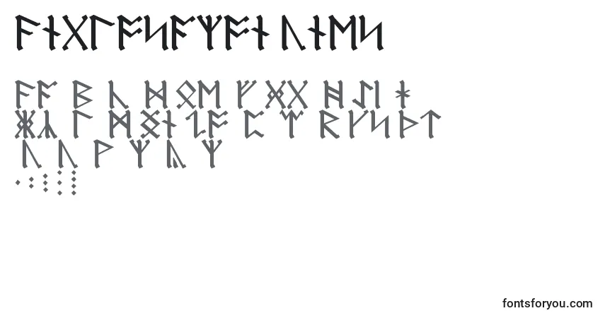 Schriftart AnglosaxonRunes – Alphabet, Zahlen, spezielle Symbole