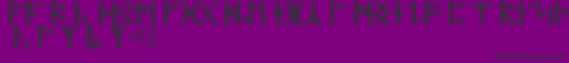 フォントAnglosaxonRunes – 紫の背景に黒い文字