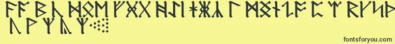 AnglosaxonRunes Font – Black Fonts on Yellow Background