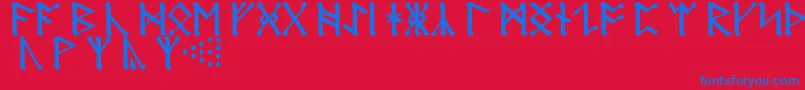 Police AnglosaxonRunes – polices bleues sur fond rouge