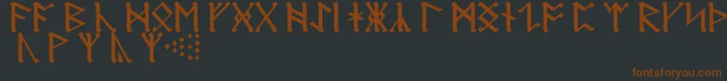 AnglosaxonRunes-fontti – ruskeat fontit mustalla taustalla