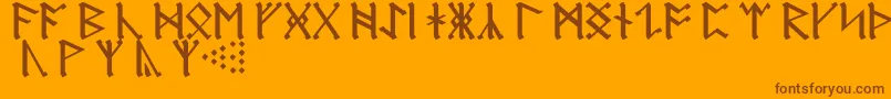 More about AnglosaxonRunes Font AnglosaxonRunes Font – Brown Fonts on Orange Background