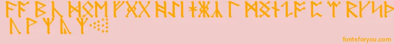 AnglosaxonRunes Font – Orange Fonts on Pink Background